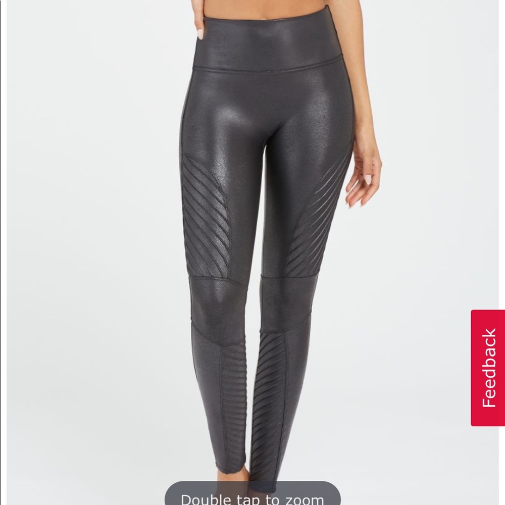 Spanx Faux Leather Moto Leggings